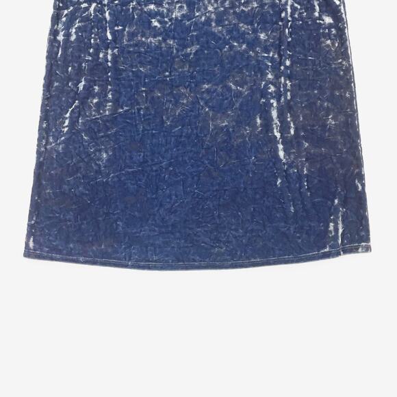 Forever 21 Velvet Mini Dress Size M Blue Off Shoulder Glam Retro Party Cocktail - Picture 9 of 11